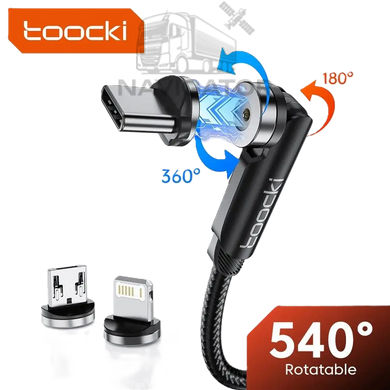 Кабель магнитный Toocki 3в1 Micro USB, Lightning, Type C (TQ-X42) Black 1m