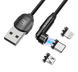 Кабель магнитный Toocki 3в1 Micro USB, Lightning, Type C (TQ-X42) Black 1m