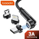 Кабель магнитный Toocki 3в1 Micro USB, Lightning, Type C (TQ-X42) Black 1m