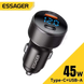 Автомобильное зарядное устройство Essager ES-CC21 45 Вт, USB Type-C, PD+QC, светодиодный дисплей, технология быстрой зарядки