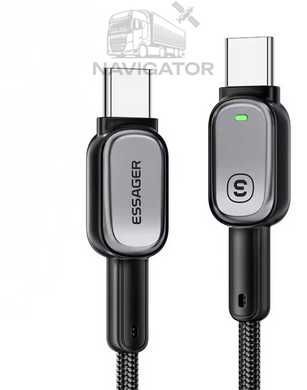 Кабель ESSAGER ES-X68 60W 480Mbps LED Indicator TypeC-TypeC 1m Grey