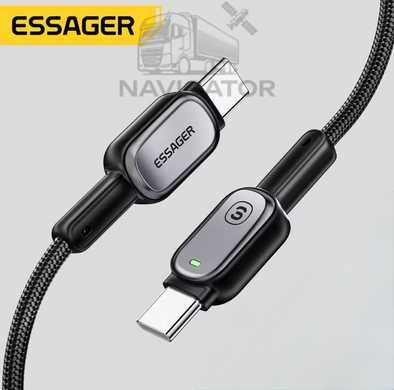 Кабель ESSAGER ES-X68 60W 480Mbps LED Indicator TypeC-TypeC 1m Grey
