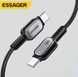 Кабель ESSAGER ES-X68 60W 480Mbps LED Indicator TypeC-TypeC 1m Grey
