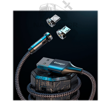 Магнитный кабель Essager USB - Type-C 180&deg; + 360&deg; / 3А / 2 м