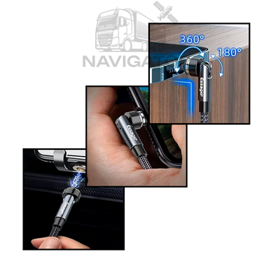 Магнитный кабель Essager USB - Type-C 180&deg; + 360&deg; / 3А / 2 м