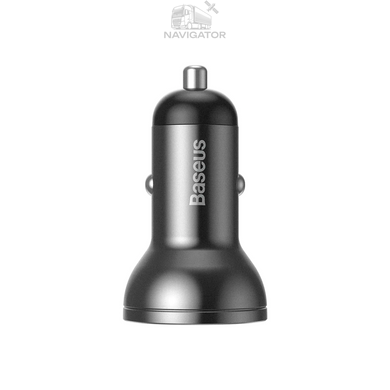 Автомобильное зарядное устройство Baseus Digital Display Dual USB 4.8A/24W Grey