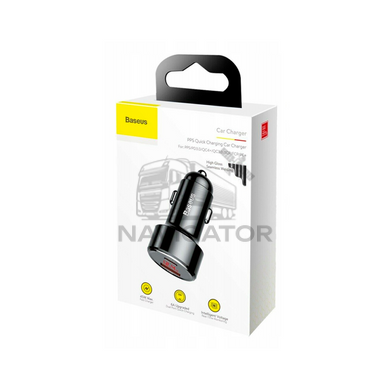 Зарядка в прикуриватель Baseus Magic Series Dual Quick Charge 45W USB + Type-C
