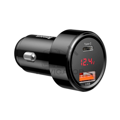 Зарядка в прикуриватель Baseus Magic Series Dual Quick Charge 45W USB + Type-C