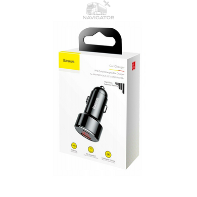 Зарядка в прикуриватель Baseus Magic Series Dual Quick Charge 45W USB + Type-C