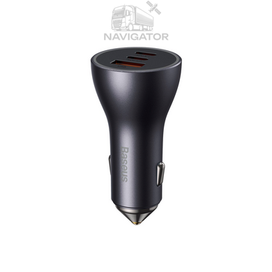 Зарядка в прикурювач Baseus Golden Contactor Pro Triple Fast Charger 65w USB-A + 2x USB-C